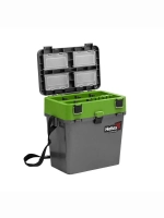 Ящик рыболовный зимний для хранения снастей серый/салатовый
