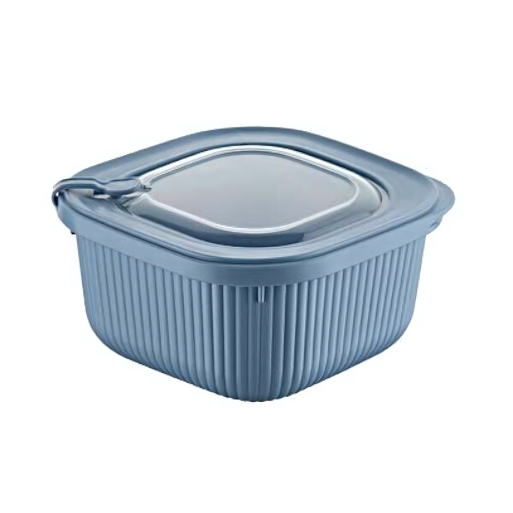 Контейнер вакуумный для СВЧ с крышкой и клапаном 600мл рифленый цвет в ассортименте