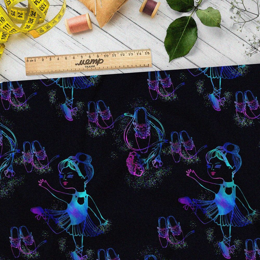 Ткань бифлекс неоновые балерины