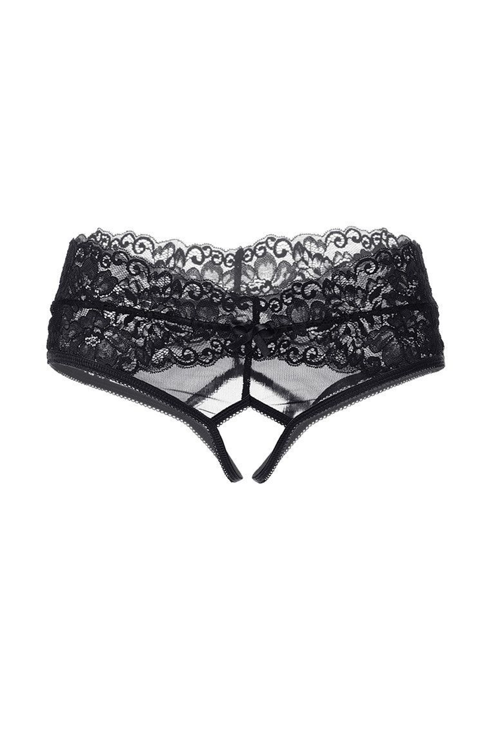 Эротические трусики из кружева с интимным доступом Rebecca (Размер: 50-52) (Цвет: черный)