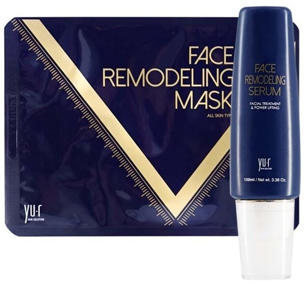 Yu.R Программа моделирования овала лица на основе нитевых масок - Face Remodeling Mask (гель+8 масок), 1 шт