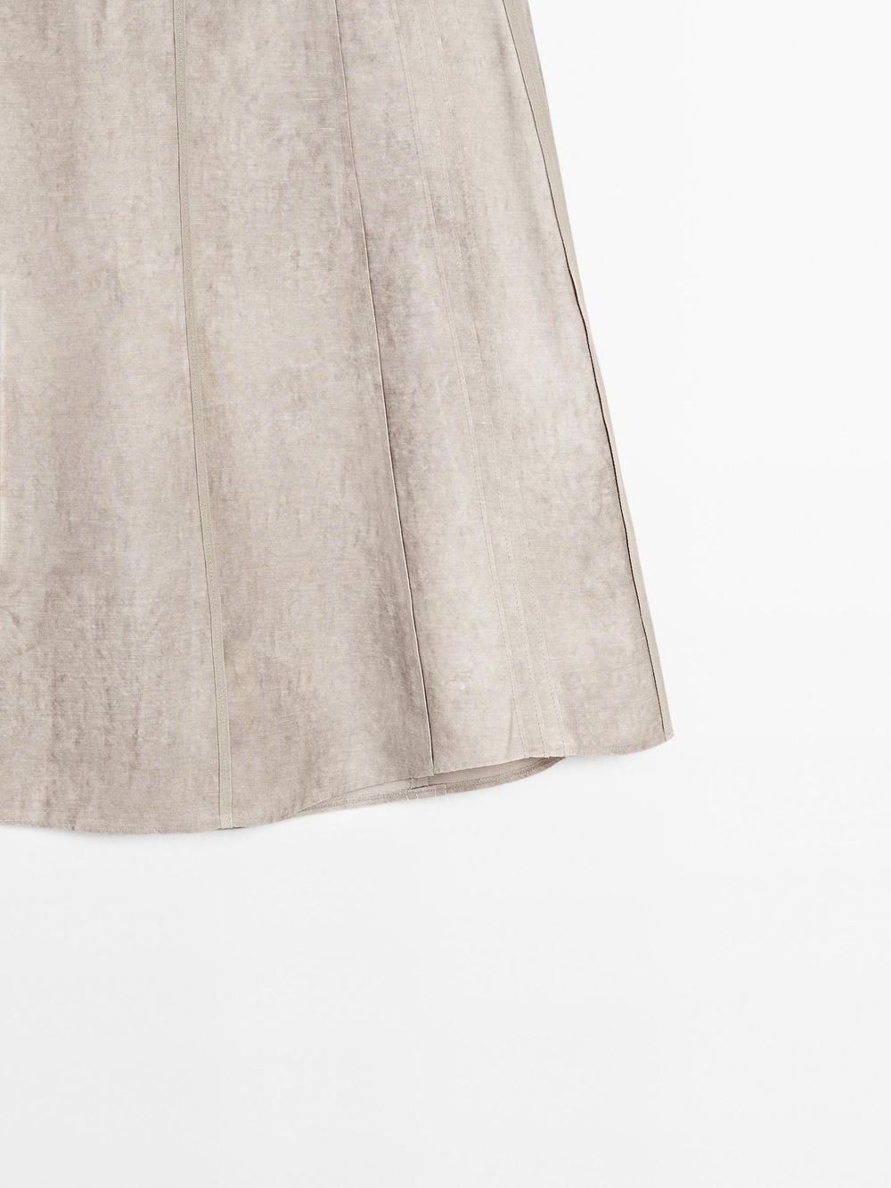 Massimo Dutti Юбка миди с отделкой стежками, серый