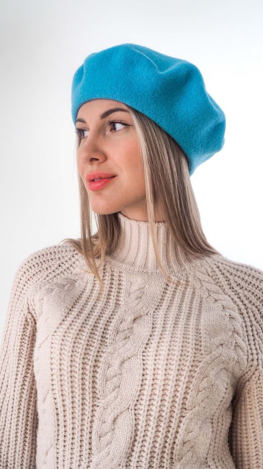 Берет 11 Tonak (806 Бирюза / 56-57 / - / 30х30х6 / 57 / Бирюзовый / Шерсть / 0.3)