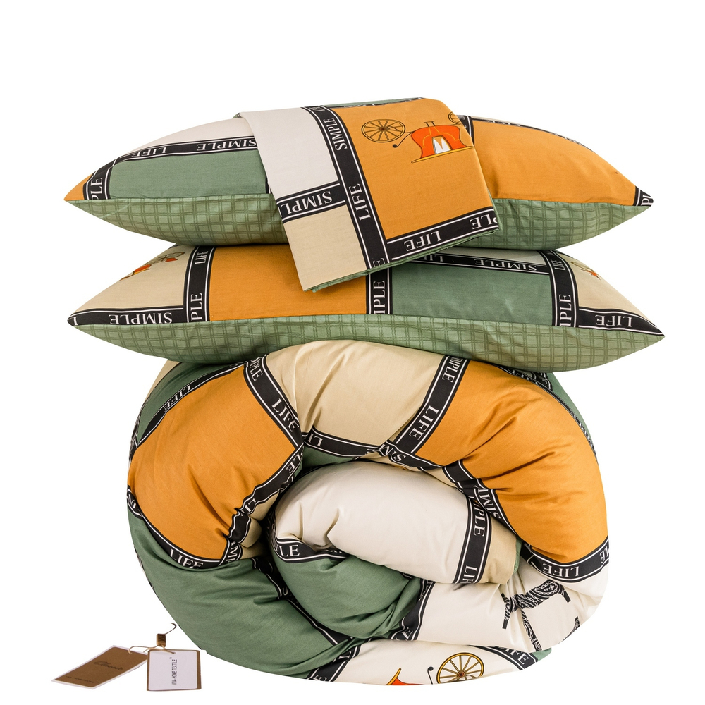 Комплект постельного белья Люкс Сатин 100% хлопок на резинке AR340