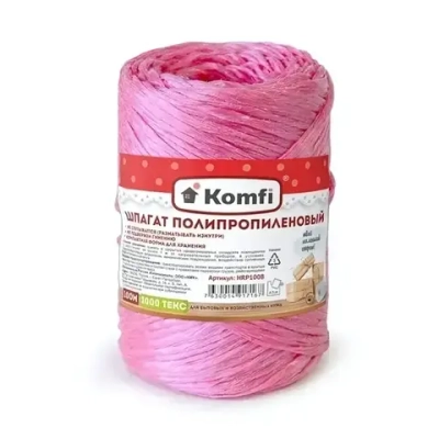 Шпагат полипропиленовый, цилиндр, 1,6ммx100м красный 1000 Текс Komfi