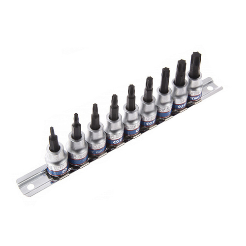 KING TONY (3109PR8) Набор торцевых насадок 3/8", TORX, Т10-Т50, 9 предметов