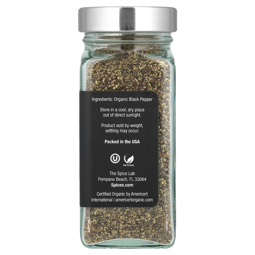 The Spice Lab, Органический молотый черный перец, 62 г (2,2 унции)