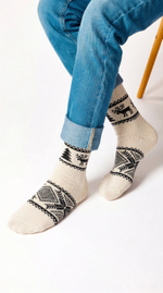 Теплые шерстяные носки Н007-02 белый натуральный