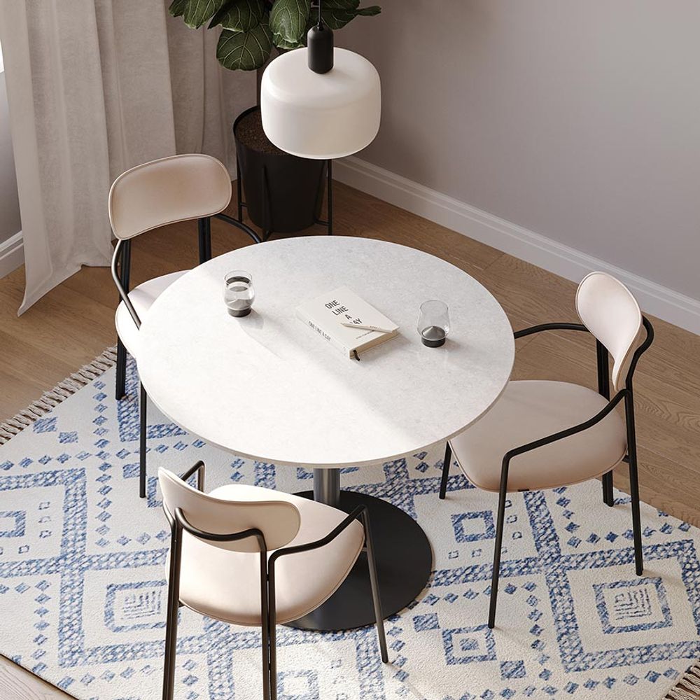 Стул Ror, Round, велюр, черный/бежевый