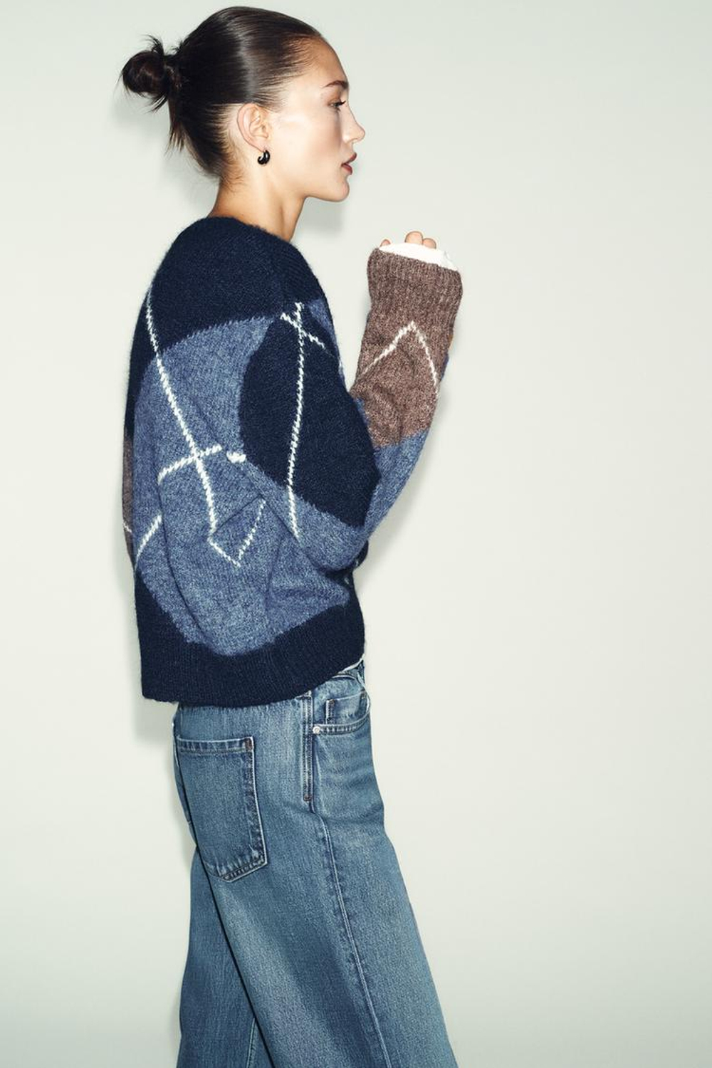 ZARA ТРИКОТАЖНЫЙ СВИТЕР, МОРСКОЙ СИНИЙ