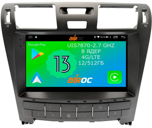 Магнитола для Lexus LS460 2006-2009 (до рестайлинга, рамка 10) - Airoc 2K AU-1402 Android 13, TS20, 12/512Гб, SIM-слот