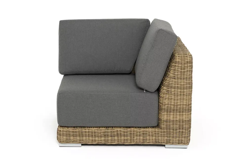 "Капри" модуль диванный угловой с подушками, цвет соломенный