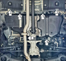 Защита абсорбера, топл. бака. 2 мм, Сталь для KGM Torres 2023-н.в., Motodor.72802
