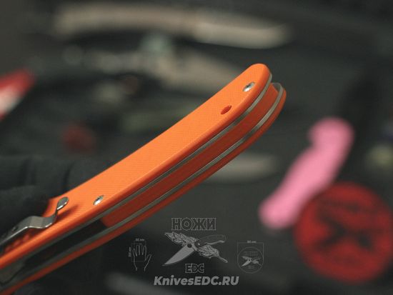 Складной нож Steelclaw Кедр-3 оранжевый c клинком из стали D2, рукоять G10