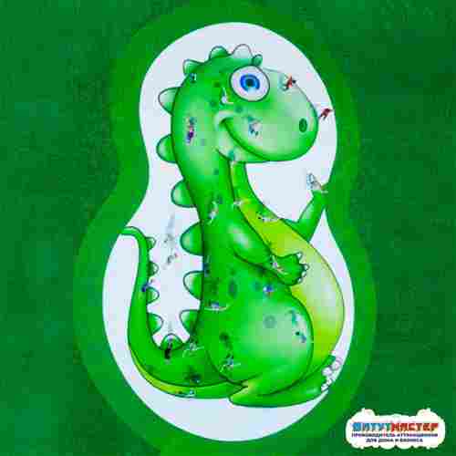 Надувная подушка на платформе «Весёлый динозаврик» 21,3×14,5×1,35 м