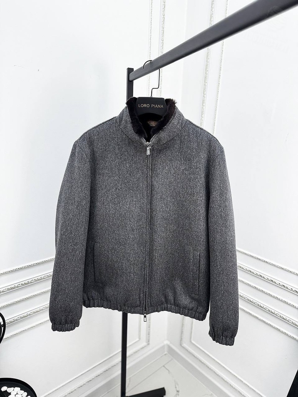 Шерстяной бомбер с мехом Loro Piana