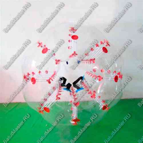 Бампербол ТПУ, диаметр 1,2 м, с красными держателями