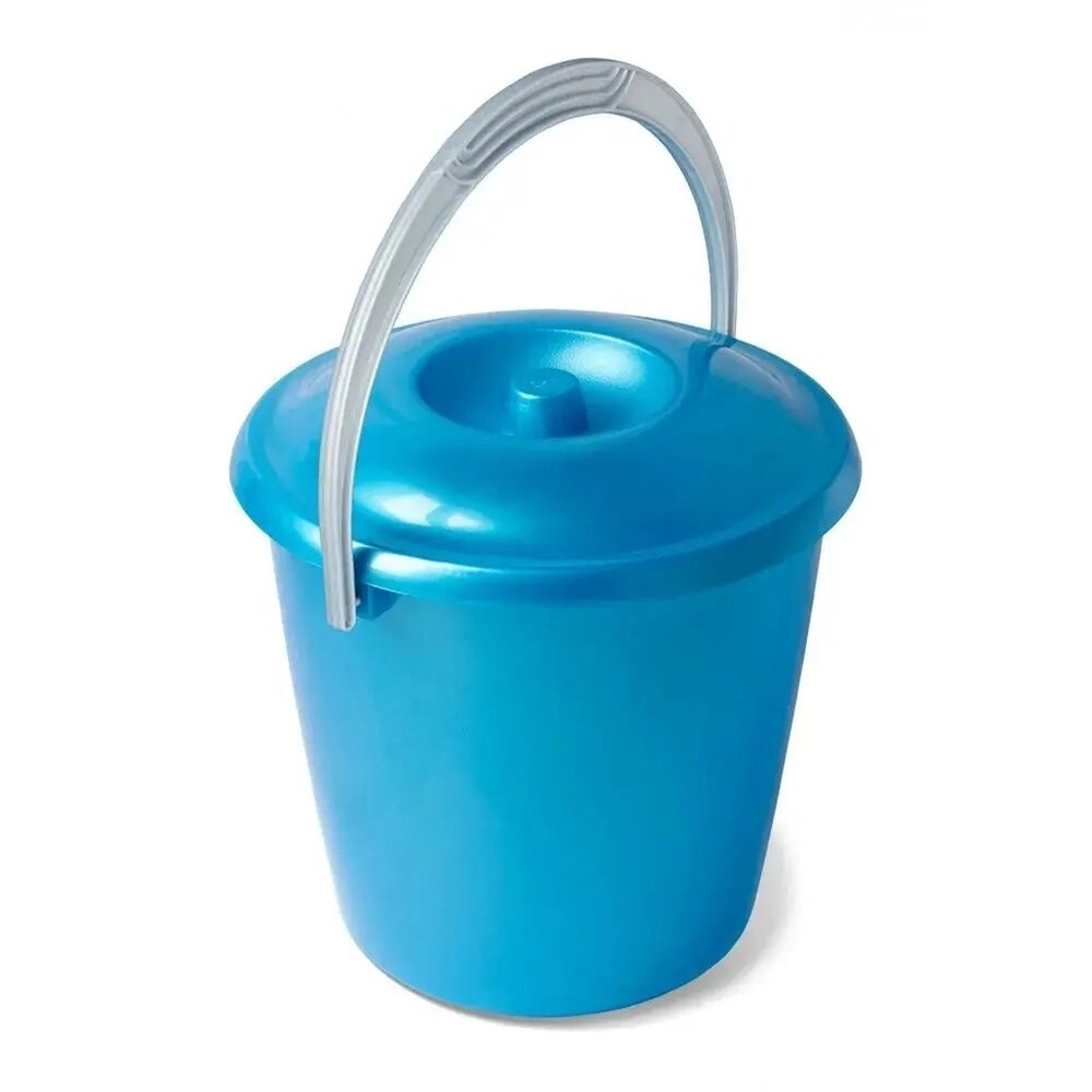 Ведро Соло 10л с крышкой бирюзовое С633КБИР