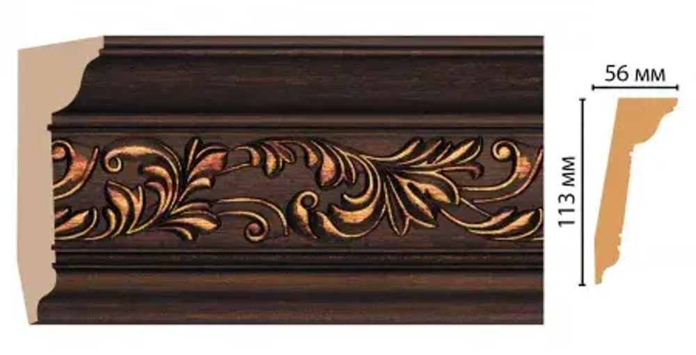 Плинтус потолочный DECOMASTER 129D-966 (113*56*2400мм)
