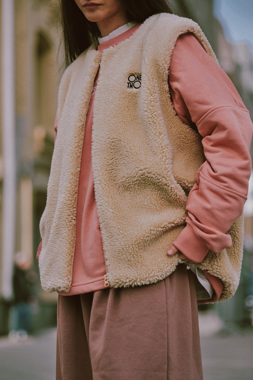 Raglan Sweatshirt LOGO Coral Haze