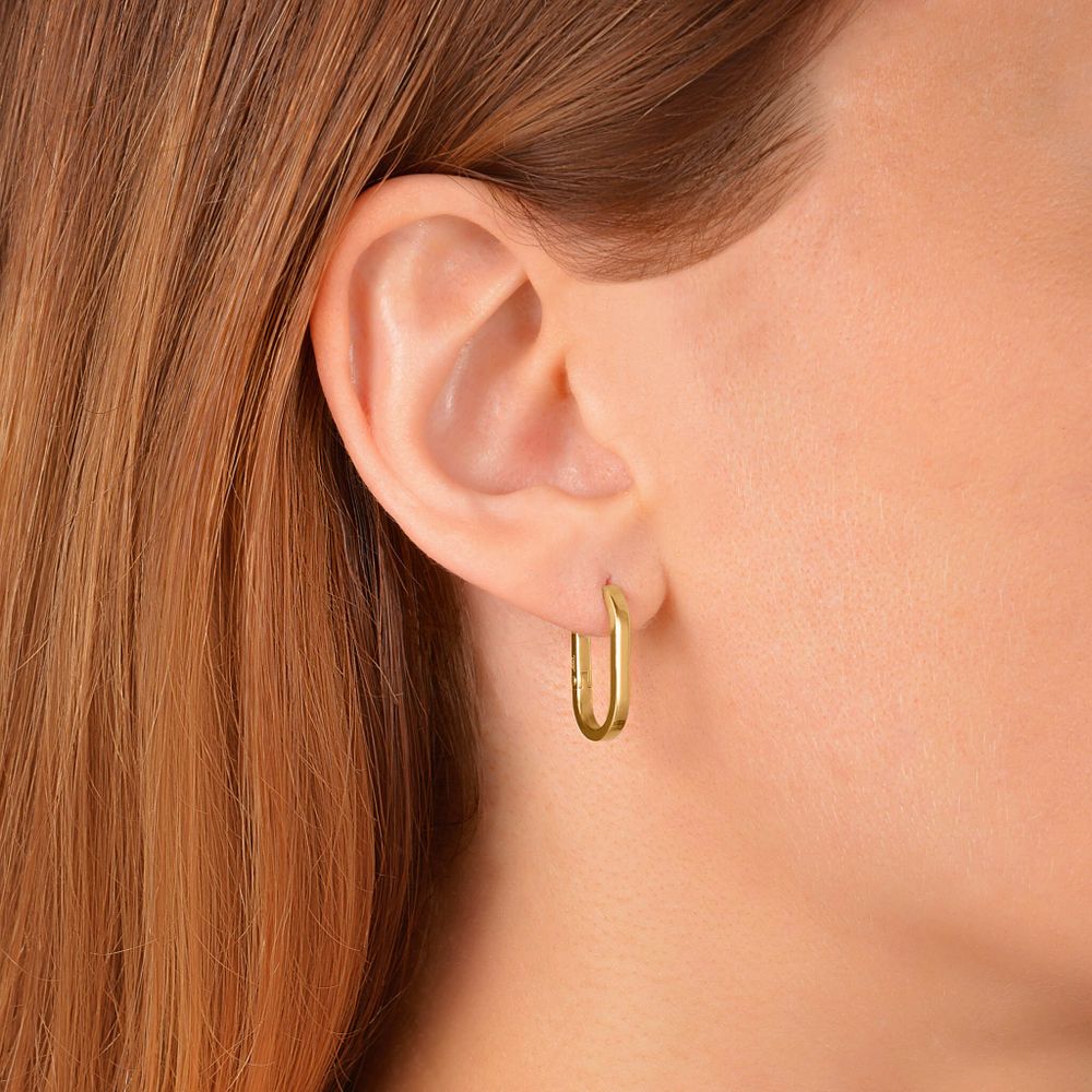 Серьги Base 8 на 16, позолота