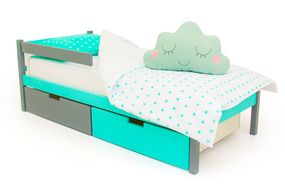 Детская кровать тахта Бельмарко Svogen графит-мятный