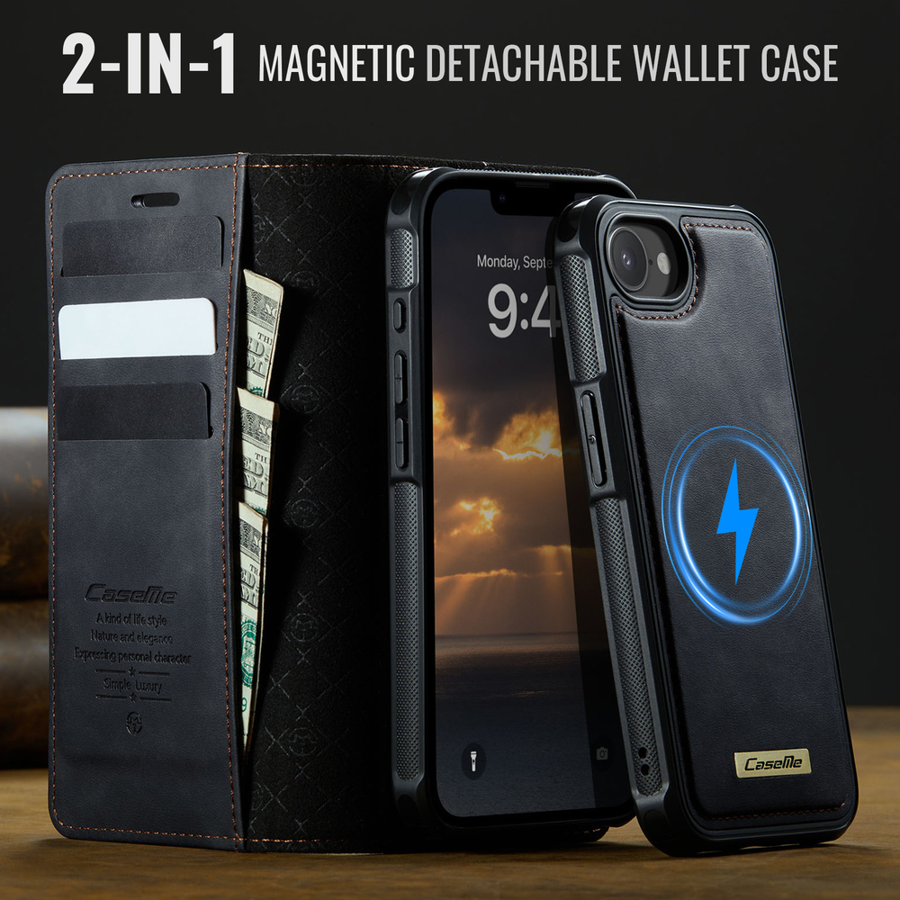 Чехол-кошелек CaseMe 2 in 1 MagSafe iPhone 16E