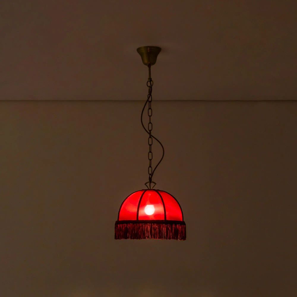 Citilux Базель CL407113 Подвесной светильник с красным абажуром