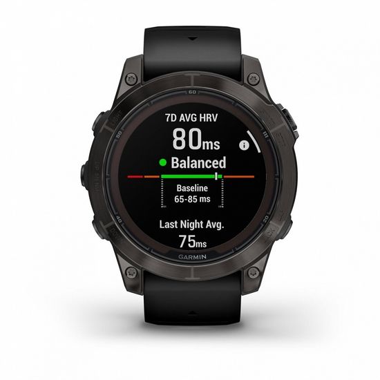 Умные часы Garmin Fenix 7 Pro Sapphire Solar титановый угольно-серый DLC с черным ремешком