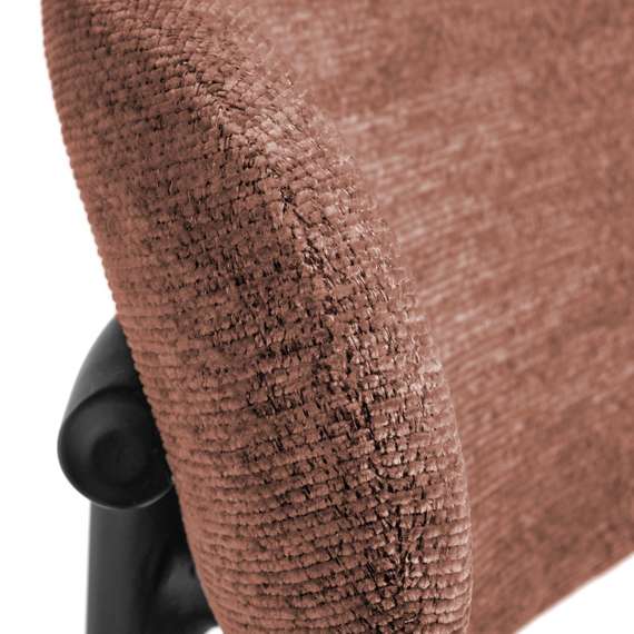 Полубарный стул Arvo 65 см, терракотовый шенилл с черными ножками