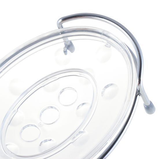 Мыльница овальная Besser BS 0109 (14х10х4,5 см) акриловая на хромированной подставке