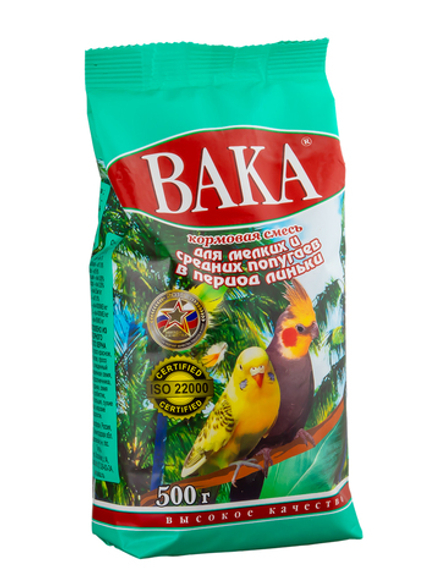 ВАКА "ВК" для мелких и средних попугаев в период линьки 500 г