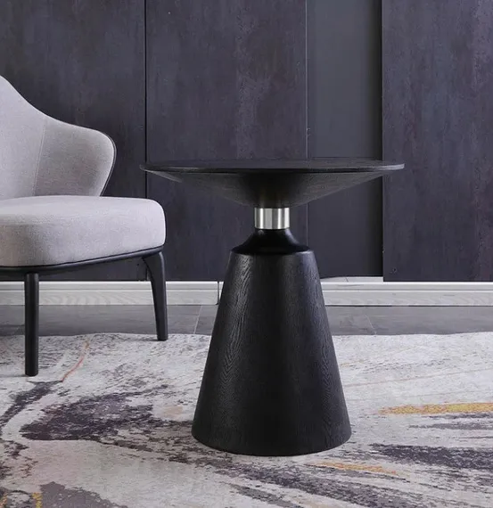 Журнальный столик Nicole, Ø60х60 см, черный с хромом