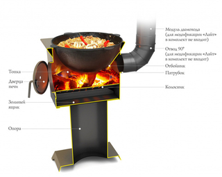 Печь под казан TMF Куркума Лайт черная бронза