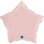 G Шар Звезда 18"/46 см, фольга, розовый нежный, сатин/Pastel Pink (БГ-15)
