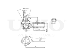 Наконечник рулевой левый UNIO SSP-10050