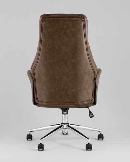 Кресло офисное TopChairs Neoma коричневый экокожа