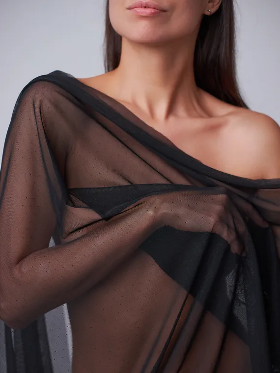 Сетка эластичная, Мушка оптом, черный 170