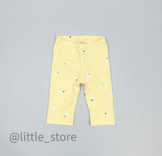 Бриджи хлопковые "Летние цветы" бледно-желтые