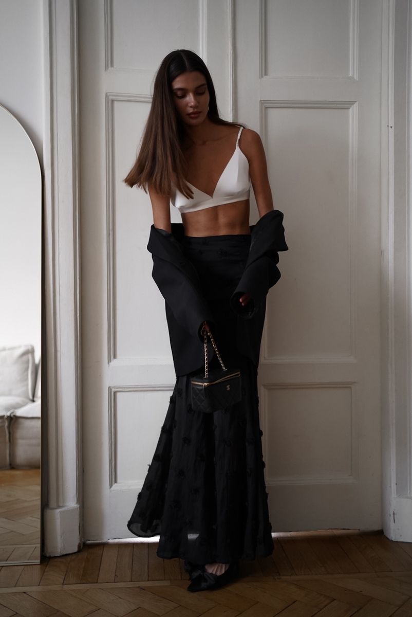 Топ бюстье из шелка белый