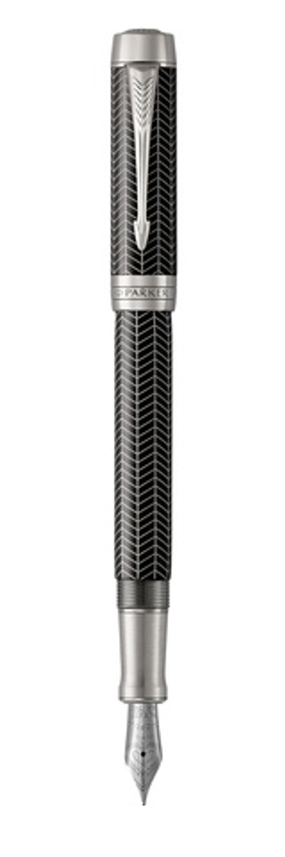 Перьевая ручка Parker Duofold Prestige Centennial, Black Chevron CT, перо: M