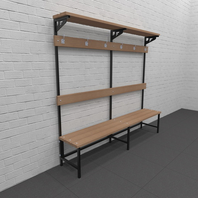 Скамейка для раздевалки односторонняя с полкой