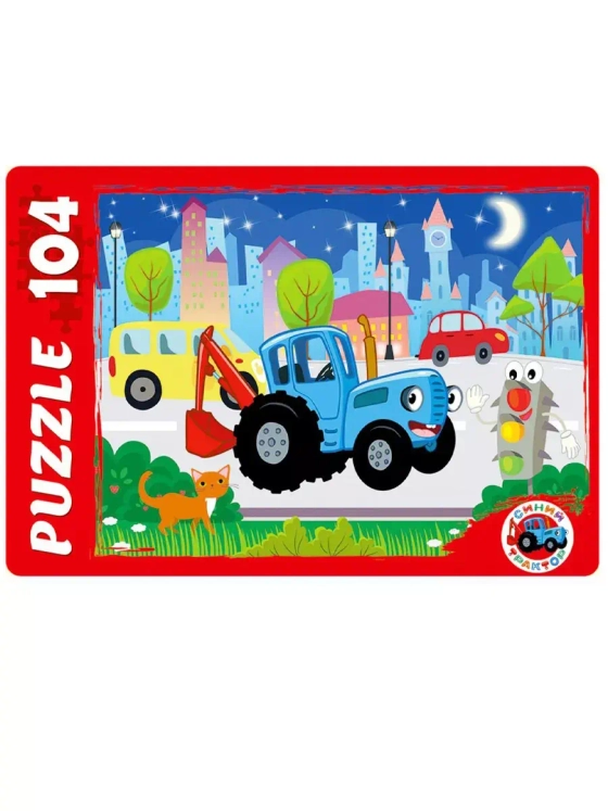 Пазл для детей 4 5 6 7 лет Синий трактор 104 элемента