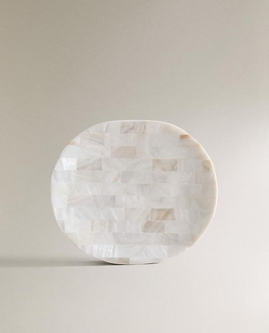 ZARA HOME МЫЛЬНИЦА ДЛЯ ВАННОЙ КОМНАТЫ С ПЕРЛАМУТРОВЫМ ЭФФЕКТОМ, СВЕТЛО-БЕЖЕВЫЙ