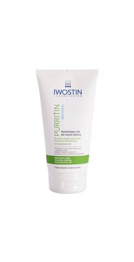 Iwostin Purritin Rehydrin - Увлажняющий очищающий гель для сухой и раздраженной после лечения акне кожи. /   150  ml  / GTIN 5903263249610