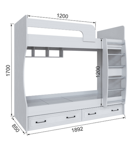 Кровать двухъярусная Бруклин 80ДКР-2