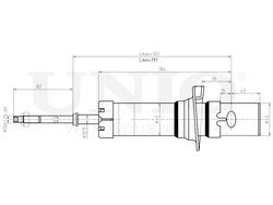 Амортизатор газовый передней подвески UNIO SAB-10516