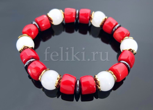 браслет из коралла (б-0695)