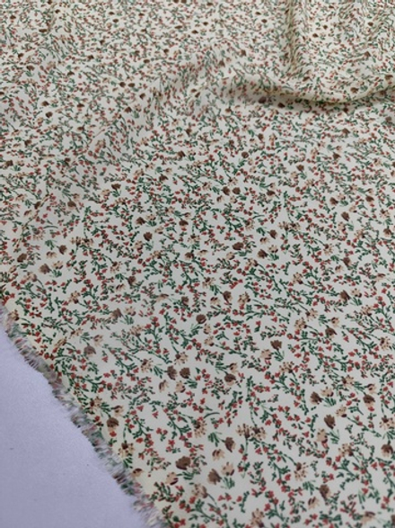 Шифон/ Цветы песочные на желтом