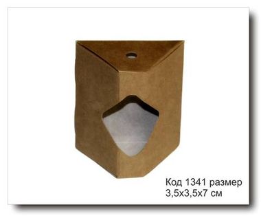 Коробка Код 1341 размер 3,5х3,5х7 см для автопарфюма крафт картон